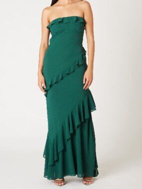 NWT Kale Strapless Ruffle Maxi
